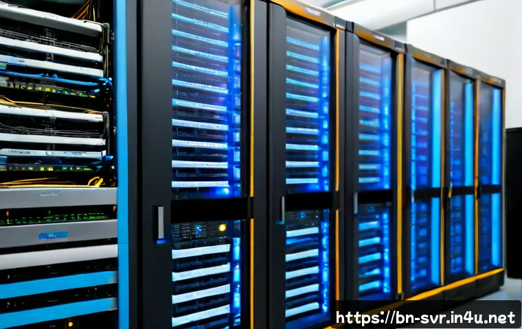 Node js 서버와 Python 서버 비교 - Photorealistic modern server comparison scene, two clean rack-mounted server units side by side in a...